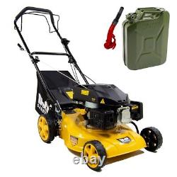 17 Petrol Lawn Mower Self Propelled Wolf Recoil Start 430mm & Jerry Can