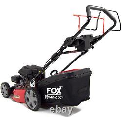 20 Petrol Lawn Mower Self Propelled 4 Blades Turbo Fox 51cm 196cc & Jerry Can