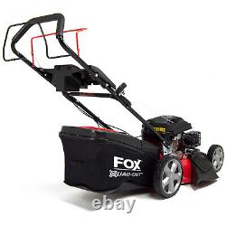 20 Petrol Lawn Mower Self Propelled 4 Blades Turbo Fox 51cm 196cc & Jerry Can