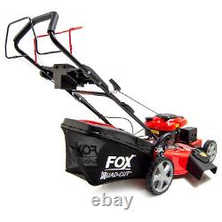 22 Petrol Lawn Mower Fox Quad-Cut 560 Recoil Start Self Propelled 196cc