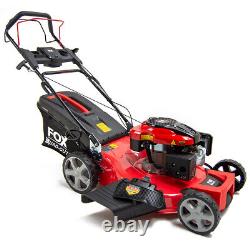 22 Petrol Lawn Mower Fox Quad-Cut 560 Recoil Start Self Propelled 196cc