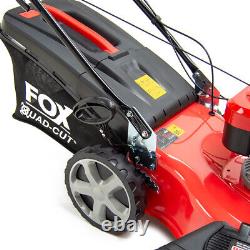 22 Petrol Lawn Mower Fox Quad-Cut 560 Recoil Start Self Propelled 196cc