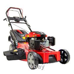 22 Petrol Lawn Mower Fox Quad-Cut 560 Recoil Start Self Propelled 196cc