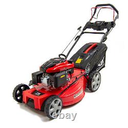 22 Petrol Lawn Mower Fox Quad-Cut 560E Recoil Self Propelled 196cc & Jerry Can