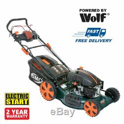 BMC 21 525mm ELECTRIC START Self Propelled WOLF 6.5HP Petrol Lawn Mower Mulch