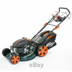 BMC 21 525mm ELECTRIC START Self Propelled WOLF 6.5HP Petrol Lawn Mower Mulch