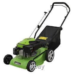 Dellonda Hand Propelled Petrol Lawnmower Grass Cutter 132cc 4-Stroke DG100