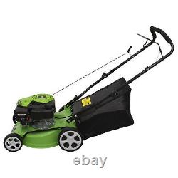 Dellonda Hand Propelled Petrol Lawnmower Grass Cutter 132cc 4-Stroke DG100