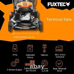 FX-RM4346 Self Propelled Petrol Lawn Mower 42cm Cutting Width, 3.5HP 4-Stro