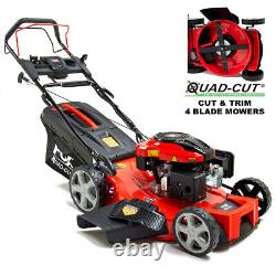 Fox Quad-Cut 560E 22 Electric Start Self Propelled Petrol Lawn Mower 196cc