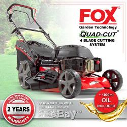 Frisky Fox PLUS Lawn Mower Petrol Self Propelled 4 Blade Quad-Cut 20 51cm