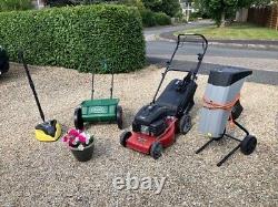 Garden tools. Mountfield self propelled petrol mower, shredder, leaf blower, etc