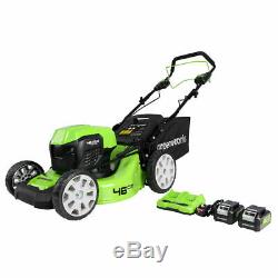 Greenworks 48V Cordless 46cm Self Propelled Lawn Mower + 2 x 24V Batteries