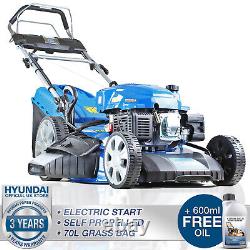 HYUNDAI 53cm 21 Cut Petrol Lawnmower Self Propelled ELECTRIC START Lawnmower