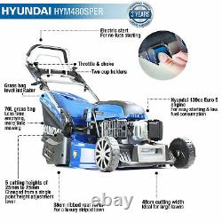 HYUNDAI Petrol Roller Lawnmower Cut Electric Start Self Propelled HYM480SPR