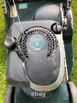Hayter 48 lawnmower, self-propelled, electric start with rear roller. Working