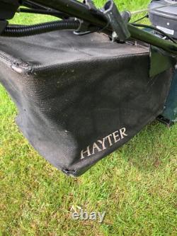 Hayter 48 lawnmower, self-propelled, electric start with rear roller. Working
