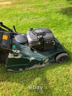 Hayter 48 lawnmower, self-propelled, electric start with rear roller. Working