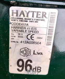 Hayter Harrier 41. Driven Petrol Lawn Mower. Electric start. Fully serviced. VGC