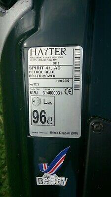 Hayter Spirit 41 self propelled lawn mower. 2013 model. Buyer collects