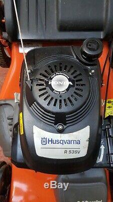 Husqvarna R53SV 21 Self Propelled Petrol Lawnmower. Fitted with Honda engine