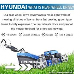 Hyundai 18 46cm 139cc 4-in-1 Electric Self-Propelled Petrol Lawnmower HYM460SPE