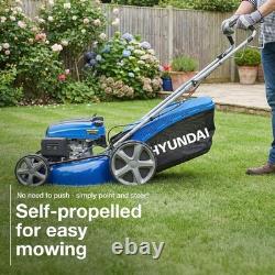 Hyundai 196cc Petrol Lawnmower, 20 51cm 4 Stroke, Self Propelled Petrol Mower