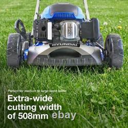 Hyundai 196cc Petrol Lawnmower, 20 51cm 4 Stroke, Self Propelled Petrol Mower