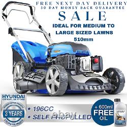 Hyundai 20 51cm 510mm Lawn Mower Self Propelled 196cc Petrol Lawnmower HYM510SP