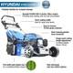 Hyundai 21/53cm 196cc Self-Propelled Petrol Roller Lawnmower HYM530SPR