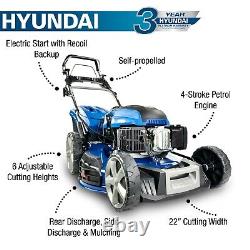 Hyundai 22/56cm 196cc 4-in-1 Electric-Start Self-Propelled Petrol Lawnmower