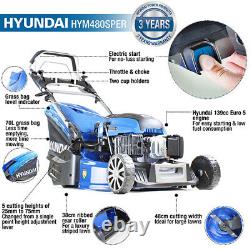 Hyundai HYM480SPER Petrol Roller Lawnmower Self Propelled 48cm 139cc 4-Stroke