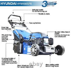 Hyundai HYM480SPR Petrol Roller Lawnmower Self Propelled 48cm 139cc 4-Stroke