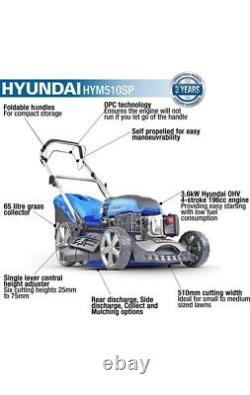 Hyundai HYM510SP 196cc Electric Self-Propelled 510mm Petrol Lawnmower