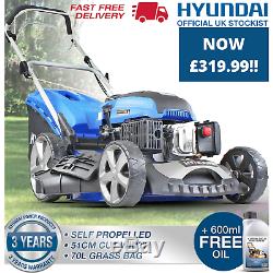 Hyundai HYM510SP 20 51cm 510mm Lawnmower Self Propelled 173cc Petrol Lawn Mower