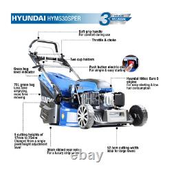 Hyundai HYM530SPER Electric Start Self Propelled 530mm Petrol Roller Lawnmower