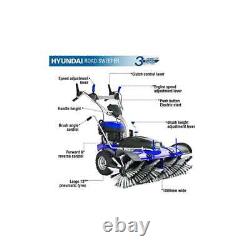 Hyundai HYSW1000 Petrol Yard Sweeper Power Brush Self Propelled 100cm 173cc