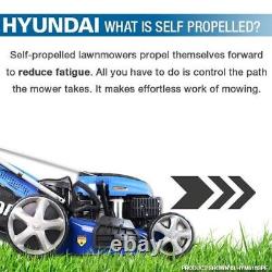 Hyundai Petrol Lawnmower 21 53cm 196cc Self-Propelled Roller Mower