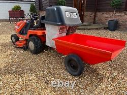 Kubota T1400 Ride On Lawn Mower Tractor 40 Deck Collector And Tipping Trailer