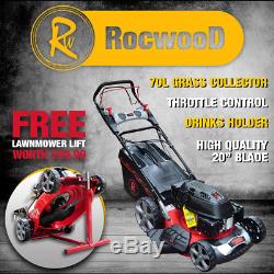 LAWNMOWER 20 51cm Petrol Self Propelled Electric Start RocwooD FREE Lifter