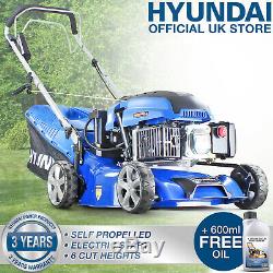 Lawn Mower Petrol Electric Start Lawnmower Self Propelled 43cm 430mm Hyundai