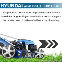 Lawn Mower Petrol Electric Start Self Propelled 43cm 430mm Hyundai HYM430SPE