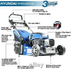 Lawn Mower Petrol Self Propelled ELECTRIC START Roller 53cm 21 HYM530SPER