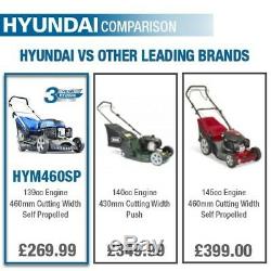 Lawn Mower Petrol Self propelled 460mm 18 139cc 4 in 1 mower Hyundai HYM460SP