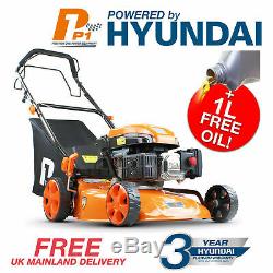 Lawnmower Petrol SELF PROPELLED Lawn Mower 18 46cm 139cc Hyundai Motor FREE OIL