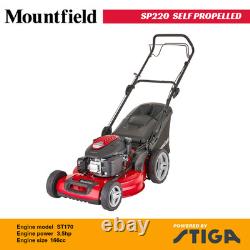 MOUNTFIELD SP220 SELF PROPELLED PETROL LAWNMOWER 21in/51cm DECK 166cc Stiga