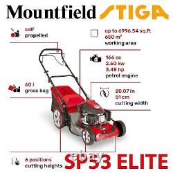 MOUNTFIELD SP53 ELITE SELF PROPELLED PETROL LAWNMOWER 21in/51cm DECK 170ccENGINE