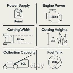 Mac Allister MLMP300H40 125cc Petrol Self-Propelled 41cm Rotary Lawnmower
