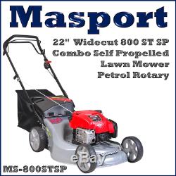 Masport 22 Widecut 800 AL SP Combo Self Propelled Lawnmower Alloy Deck Mower