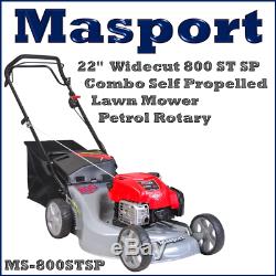 Masport 22 Widecut 800 AL SP Combo Self Propelled Lawnmower Alloy Deck Mower